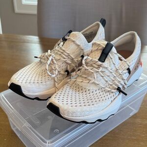 Sorel Cream Perforated Sneakers with Black Details